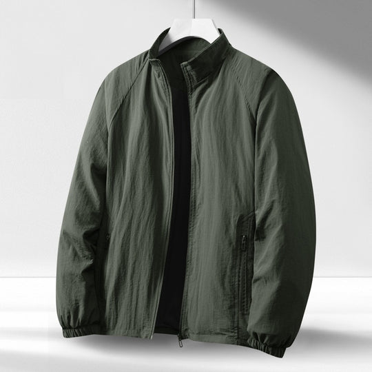 Herren Leichte winddichte Reißverschluss-Blousonjacke mit Stehkragen und elastischen Bündchen Nord Taschen