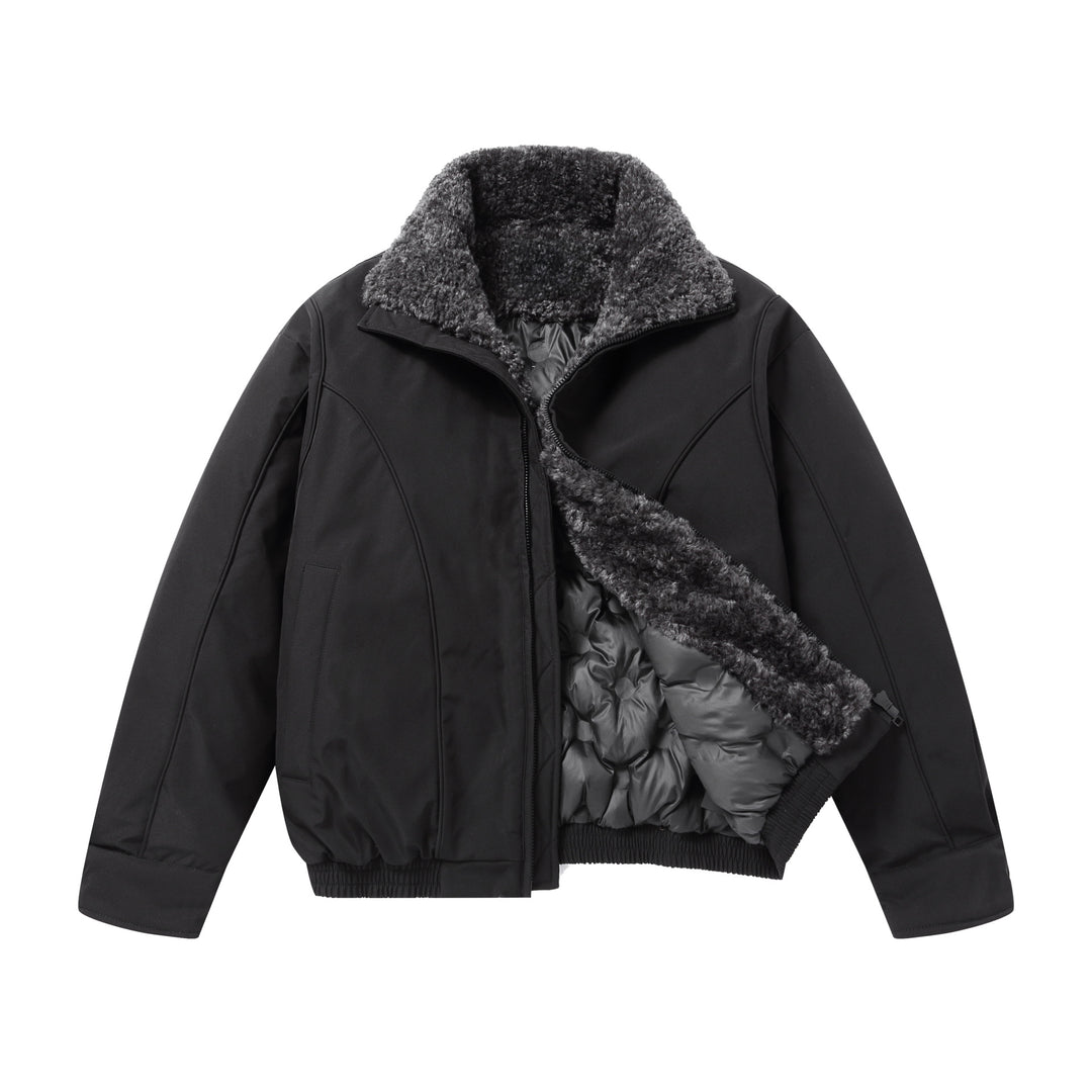 Herren Kurz geschnittene Thermobomberjacke mit hohem Teddykragen Nord Taschen