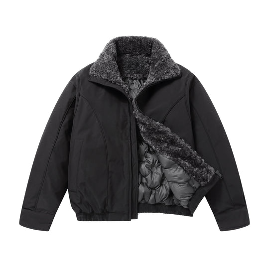 Herren Kurz geschnittene Thermobomberjacke mit hohem Teddykragen Nord Taschen