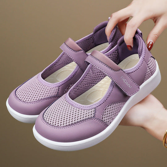 Damen Atmungsaktive Fitness-Sneaker mit verstellbarem Klettverschluss