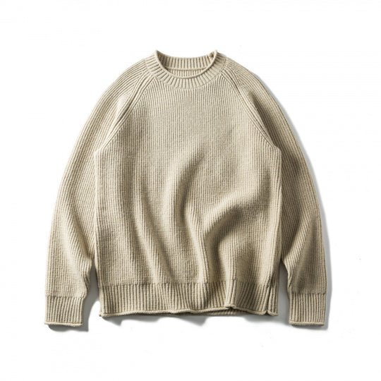 Unisex Grobgestrickter Rundhals-Pullover im Oversize-Boxy-Cut mit Raglanärmeln Nord Taschen