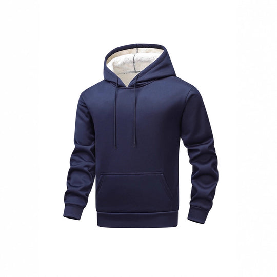 Herren Kuscheliger Teddyfleece-Kapuzenpullover mit Sherpa-Futter und Kängurutasche Nord Taschen