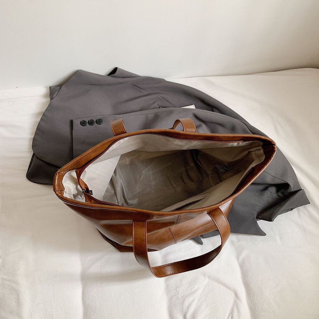 Damen elegante Shopper-Tasche aus hochwertigem Kunstleder mit praktischem Innenfach Nord Taschen