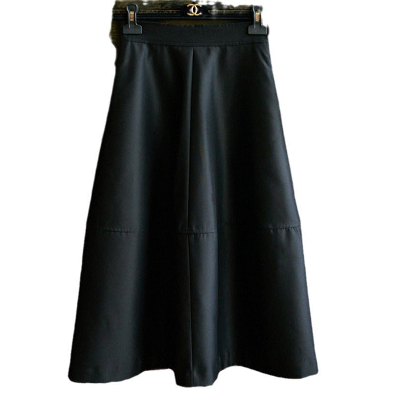 Damen Midirock aus veganem Leder mit hoher Taille und gestufter A‑Linie Nord Taschen
