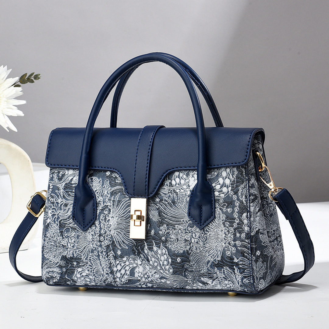 Damen elegante Handtasche mit kunstvollem floralen Design Nord Taschen