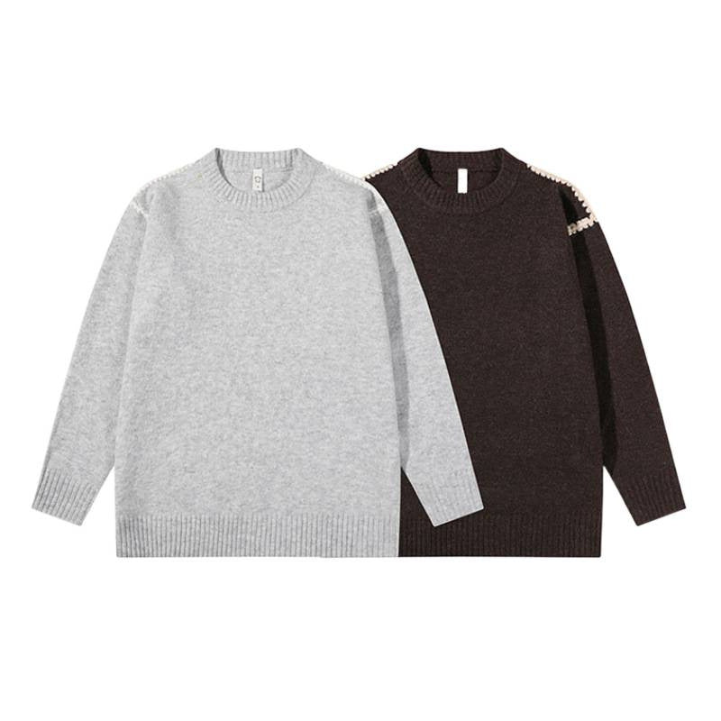 Unisex Oversize Feinstrick-Pullover mit Rundhalsausschnitt und Rippenbündchen Nord Taschen