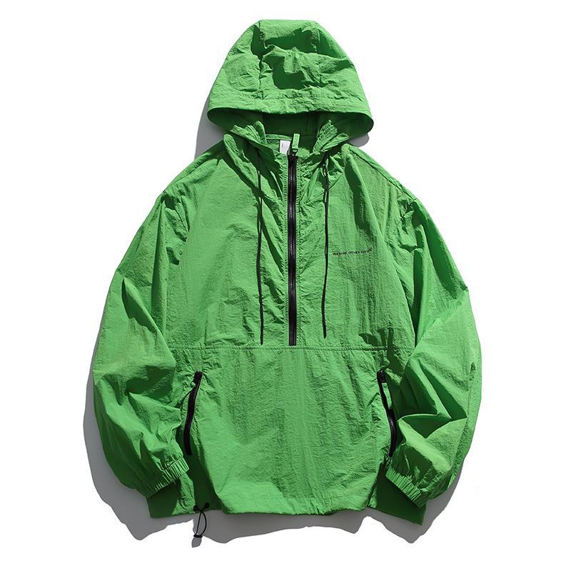 Unisex Leichter Ripstop-Hoodie-Anorak mit Halbreißverschluss, Kordelzug & Reißverschlusstaschen Nord Taschen