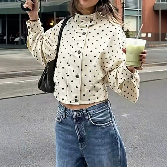 Damen Modische Jacke mit Punkten Nord Taschen