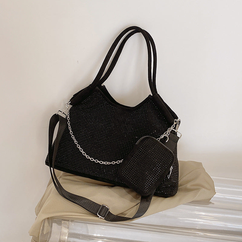 Damen modische Handtasche mit funkelnden Strassverzierungen Nord Taschen