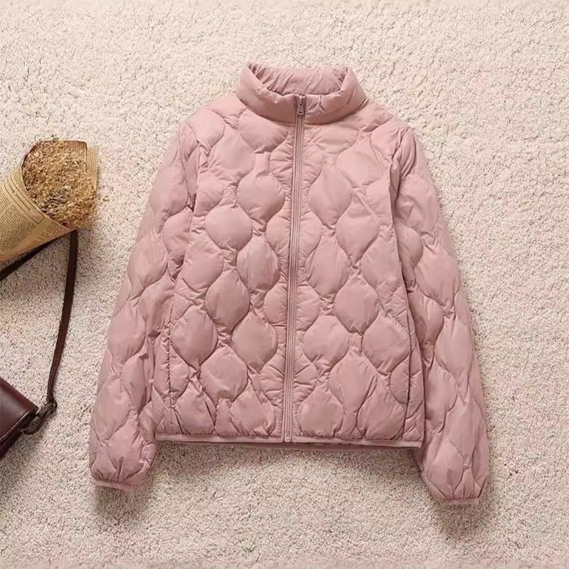 Damen leichte Stepp-Blousonjacke mit organischer Wellensteppung und Stehkragen Nord Taschen
