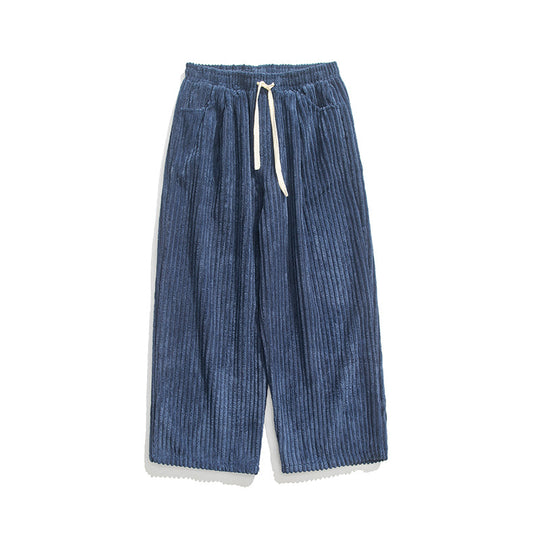 Herren Weit geschnittene Cordhose mit Tunnelzugbund und markanter Rippenstruktur Nord Taschen