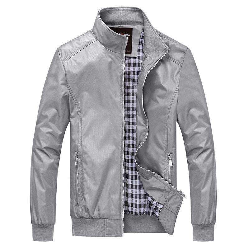 Herren Kurzblouson mit Stehkragen, Karo-Innenfutter und Rippenbündchen Nord Taschen