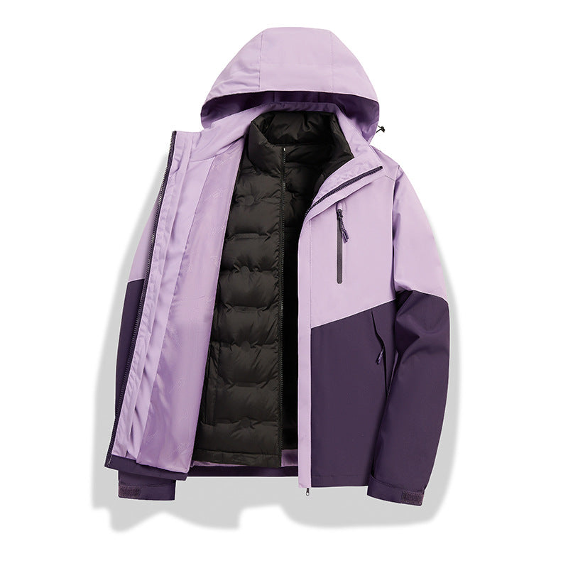 Damen 2-in-1 wasserdichte Winterjacke mit abnehmbarer Daunen-Innenweste Nord Taschen