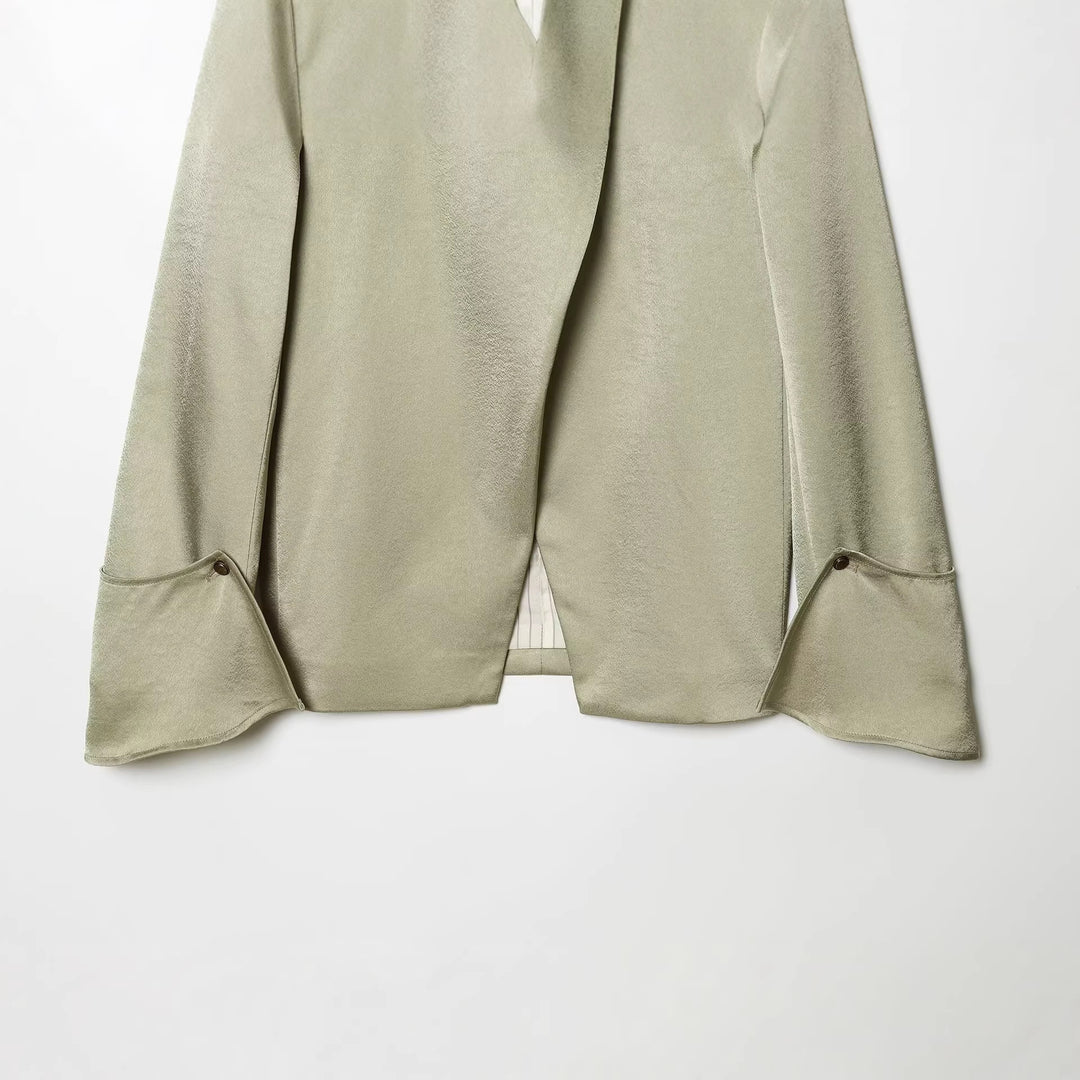 Damen Asymmetrischer Cape-Mantel mit Stehkragen und Zierknopfleiste Nord Taschen