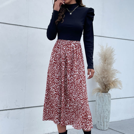 Damen Elegante und verspielte Maxi-Rock mit floralem Muster Nord Taschen