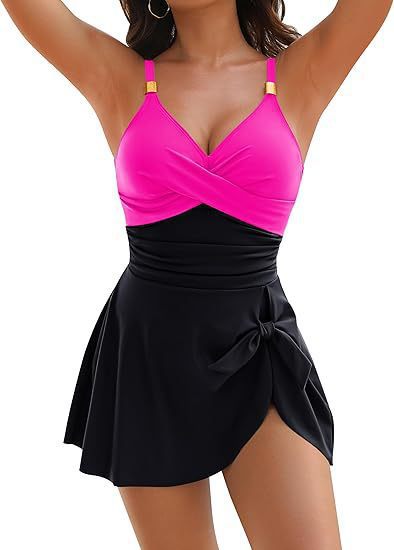 Damen Strandkleid mit Wickeloptik und verstellbaren Trägern