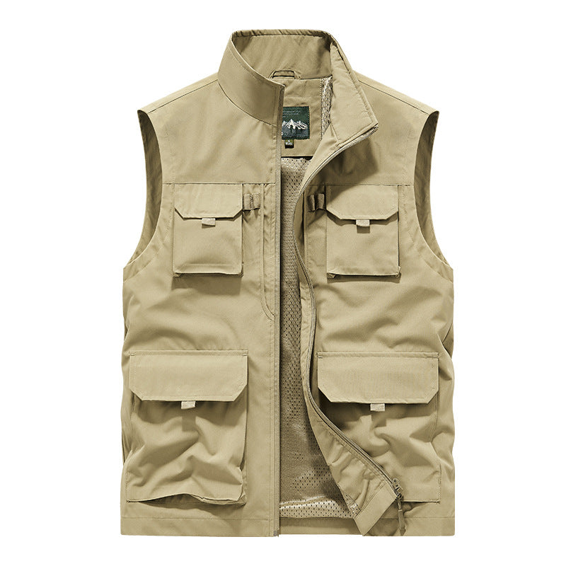 Herren Multifunktionale Outdoorweste mit Mehrfach-Taschen und atmungsaktivem Meshfutter Nord Taschen