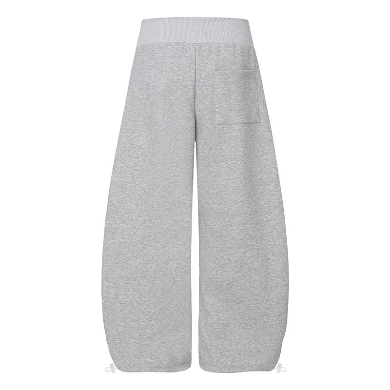 Damen Culotte-Loungehose mit hohem Rippbund, vorderer Zierknopfleiste und verstellbarem Saum Nord Taschen