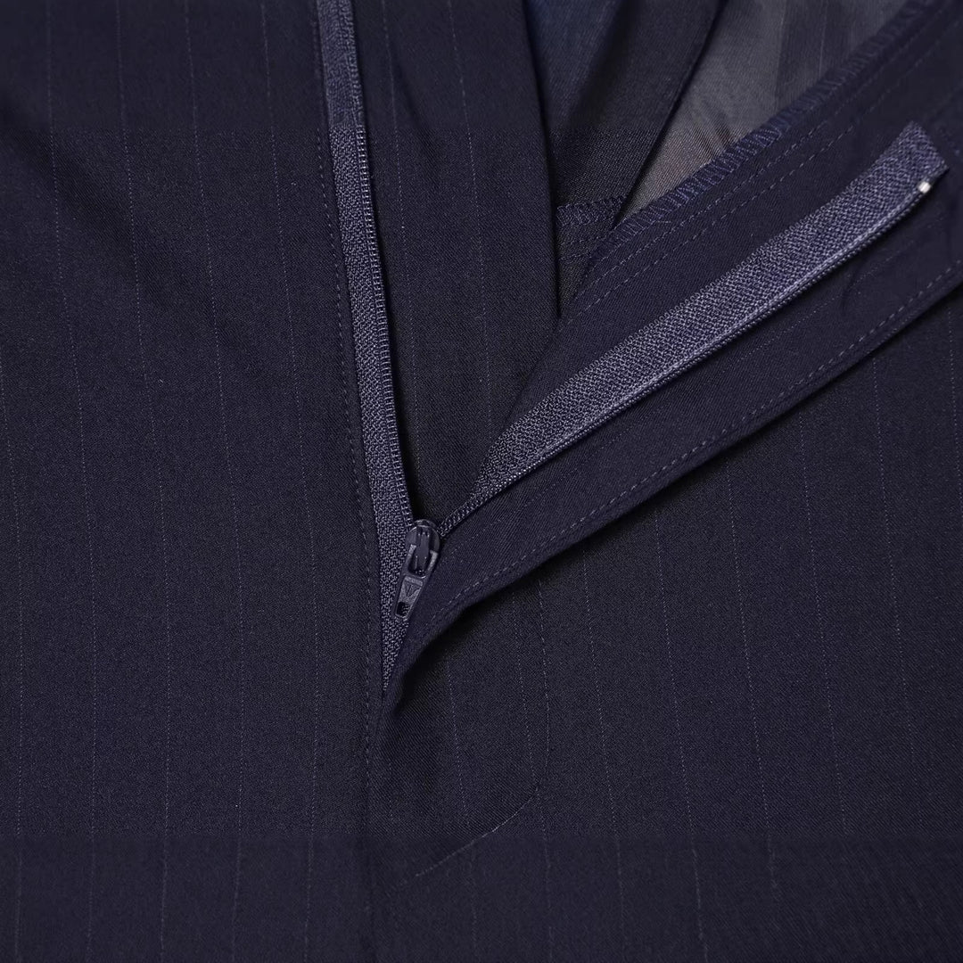 Damen Zweiteiliges Anzug-Set mit asymmetrischem Stehkragen-Blazer und weiter Palazzohose Nord Taschen