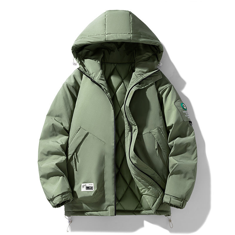 Herren Oversize-Utility-Kapuzenjacke mit verstellbarem Saum, verdecktem Reißverschluss und Multifunktions-Taschen Nord Taschen