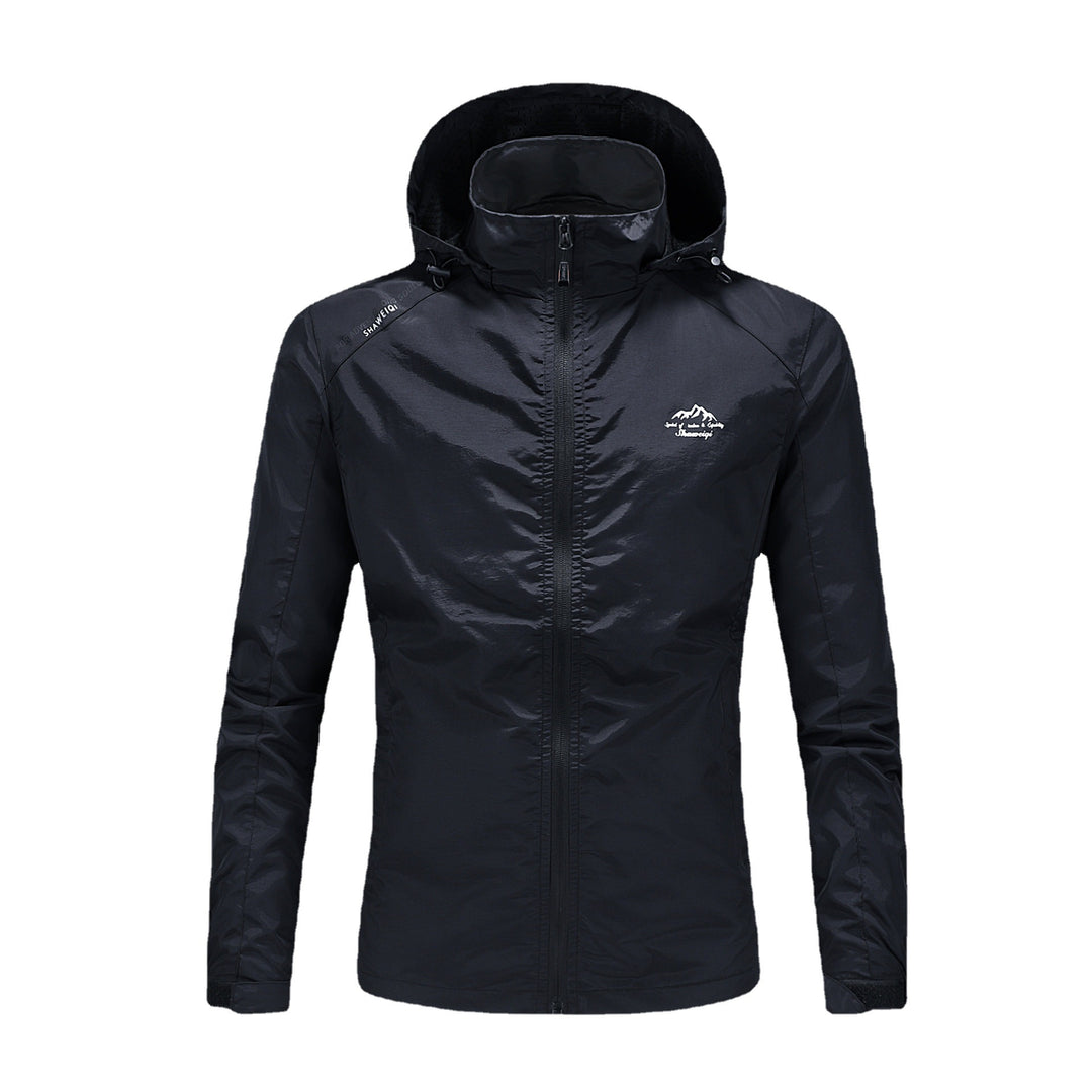 Herren Ultraleichte packbare Outdoorjacke mit hohem Kragen, Kapuze und atmungsaktivem Meshfutter Nord Taschen