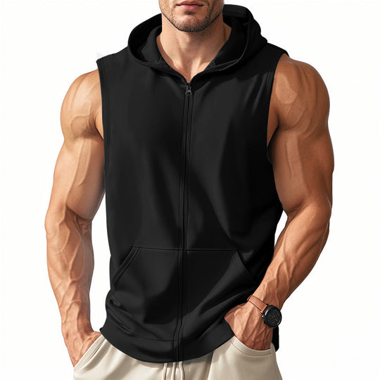 Herren ärmelloses Kapuzenshirt aus atmungsaktivem Material