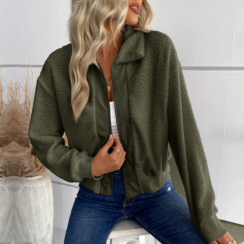 Damen Kuschelige Fleece-Jacke Nord Taschen