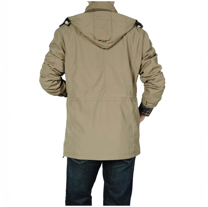 Herren Wetterfeste Outdoorjacke mit verstellbarer Kapuze Nord Taschen
