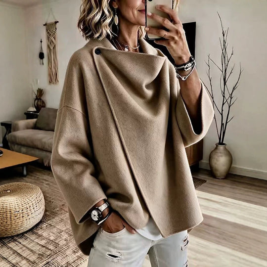 Damen Stilvolle Oversized Jacke Nord Taschen