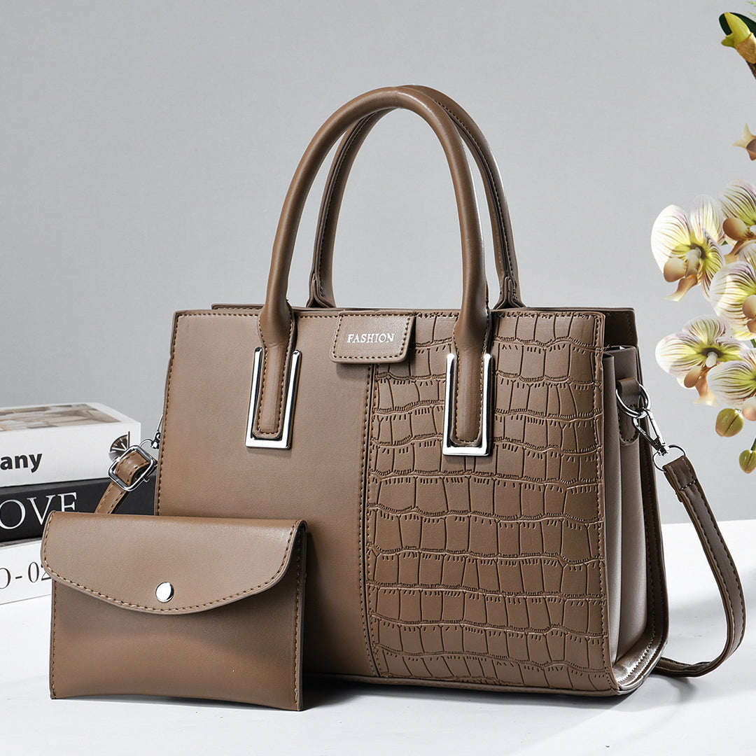 Damen elegante Handtasche im Krokodil-Look mit abnehmbarer Mini-Clutch Nord Taschen