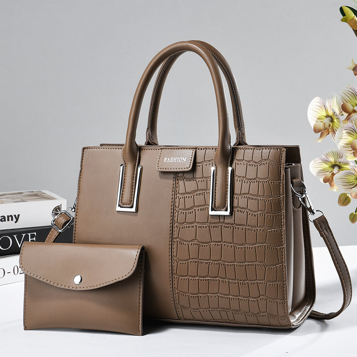 Damen elegante Handtasche im Krokodil-Look mit abnehmbarer Mini-Clutch Nord Taschen