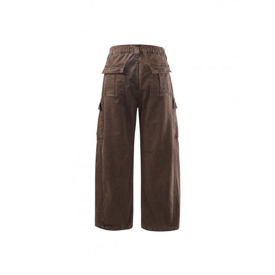 Damen Weite High Waist Cargo Culotte aus Baumwolltwill mit Mehrfachtaschen Nord Taschen