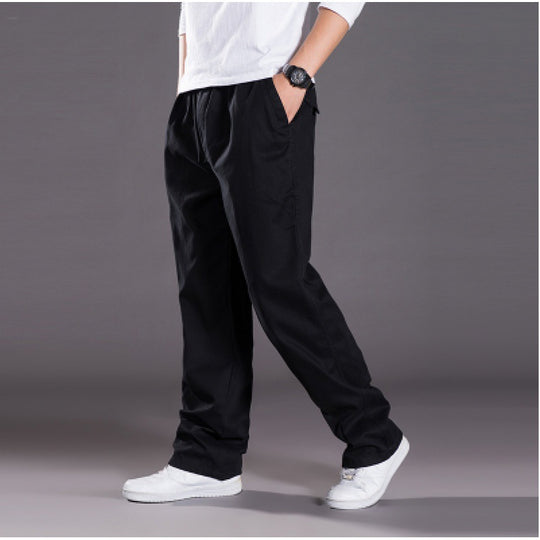 Herren Relaxed-Fit Freizeit-Chinohose mit elastischem Tunnelzug, vorgeformtem Bund und geradem Bein Nord Taschen