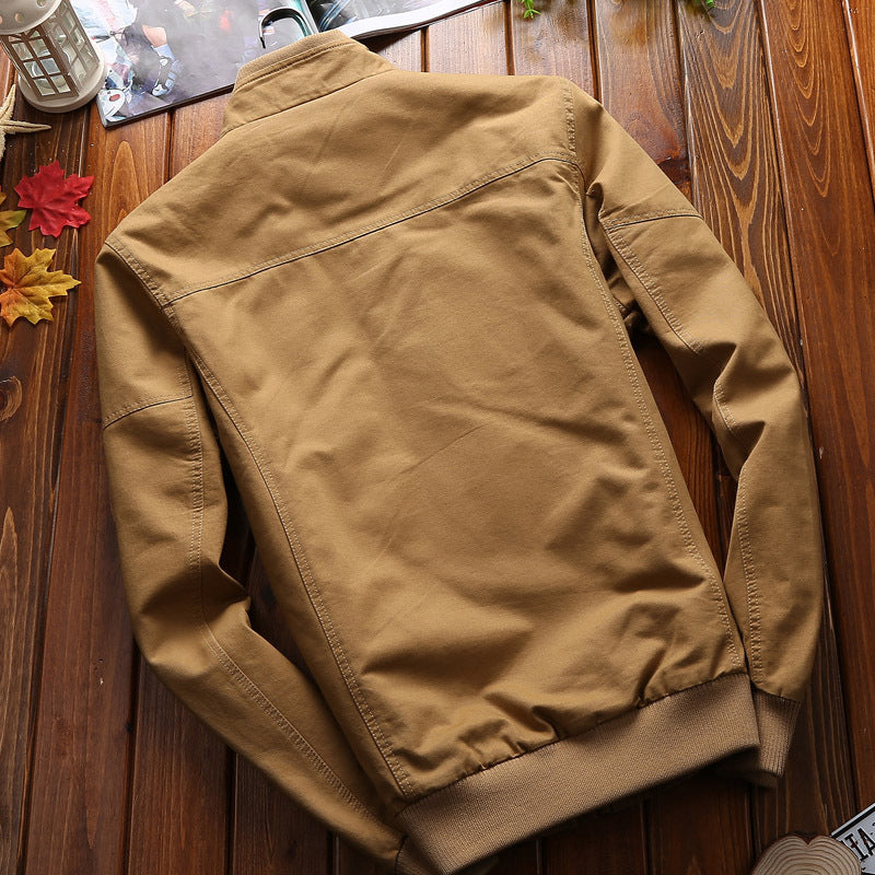 Herren  leichtgewichtige Canvas-Utility-Jacke mit gesteppter Innenfütterung, verdecktem Zweiwege-Reißverschluss und elastischen Bündchen Nord Taschen