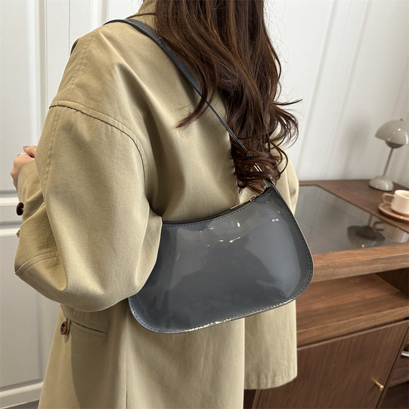 Damen modische Handtasche im minimalistischen Design mit glänzender Oberfläche Nord Taschen