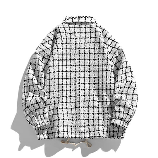Herren Gepolsterte Coach‑Jacke mit geometrischem Muster und Kontrastbrusttasche Nord Taschen