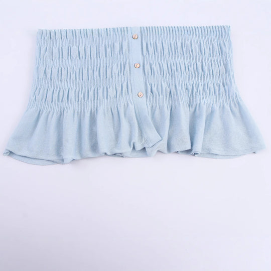 Damen geraffte Smock-Cardigan mit V-Ausschnitt und Volantärmeln Nord Taschen
