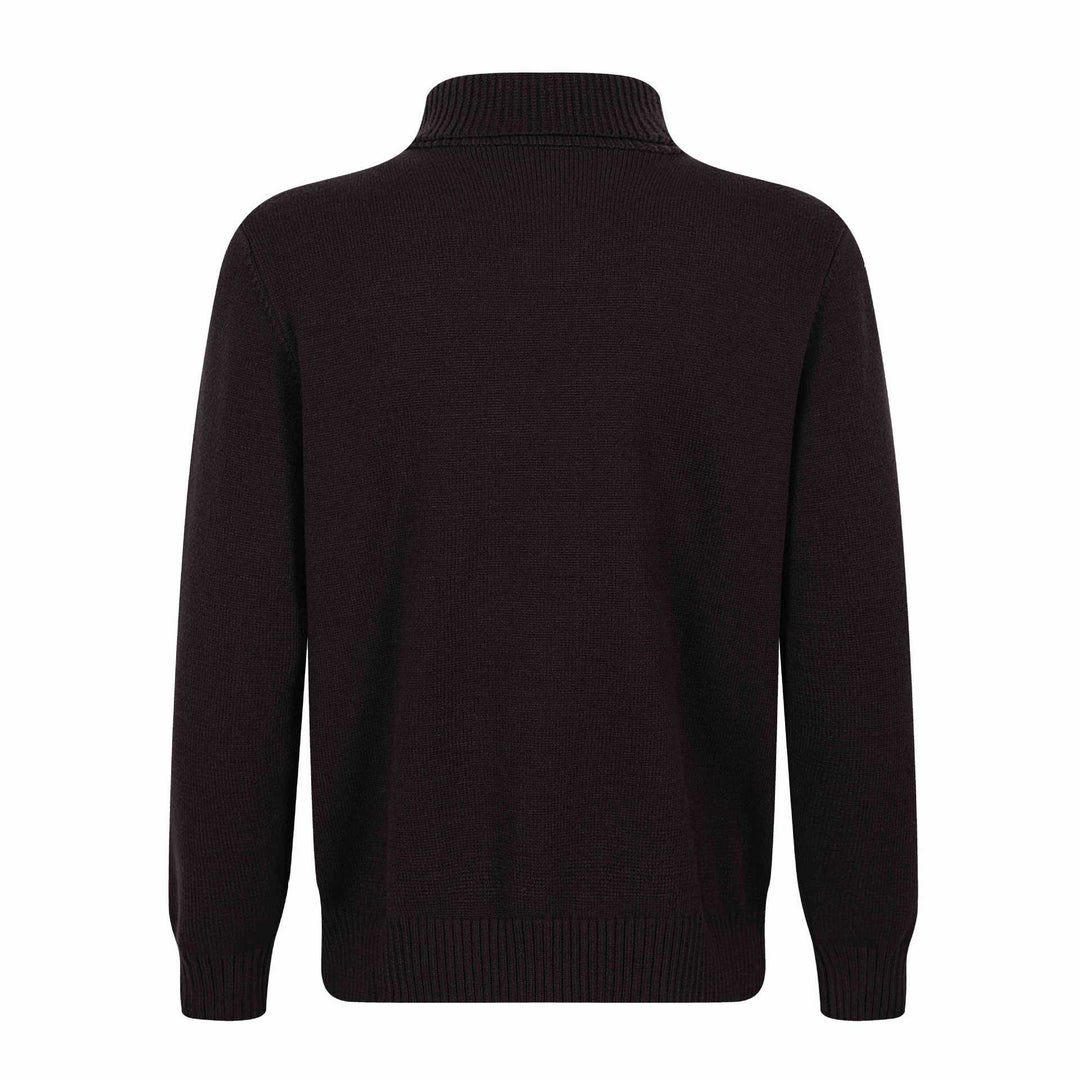 Herren Strickpullover mit asymmetrischer Knopfleiste und hohem Stehkragen Nord Taschen