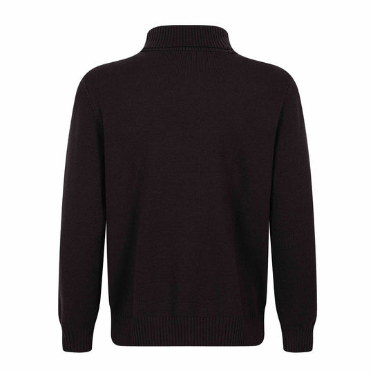 Herren Strickpullover mit asymmetrischer Knopfleiste und hohem Stehkragen Nord Taschen