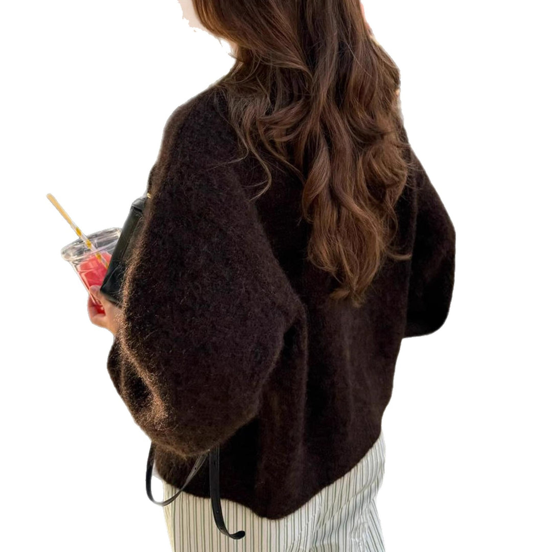 Damen kuschelige Strickjacke mit Oversize-Schnitt und Hornoptik-Knöpfen Nord Taschen