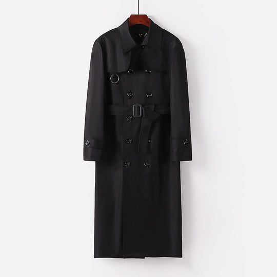 Herren Doppelreihiger Leichter Trenchcoat mit Taillengürtel Nord Taschen