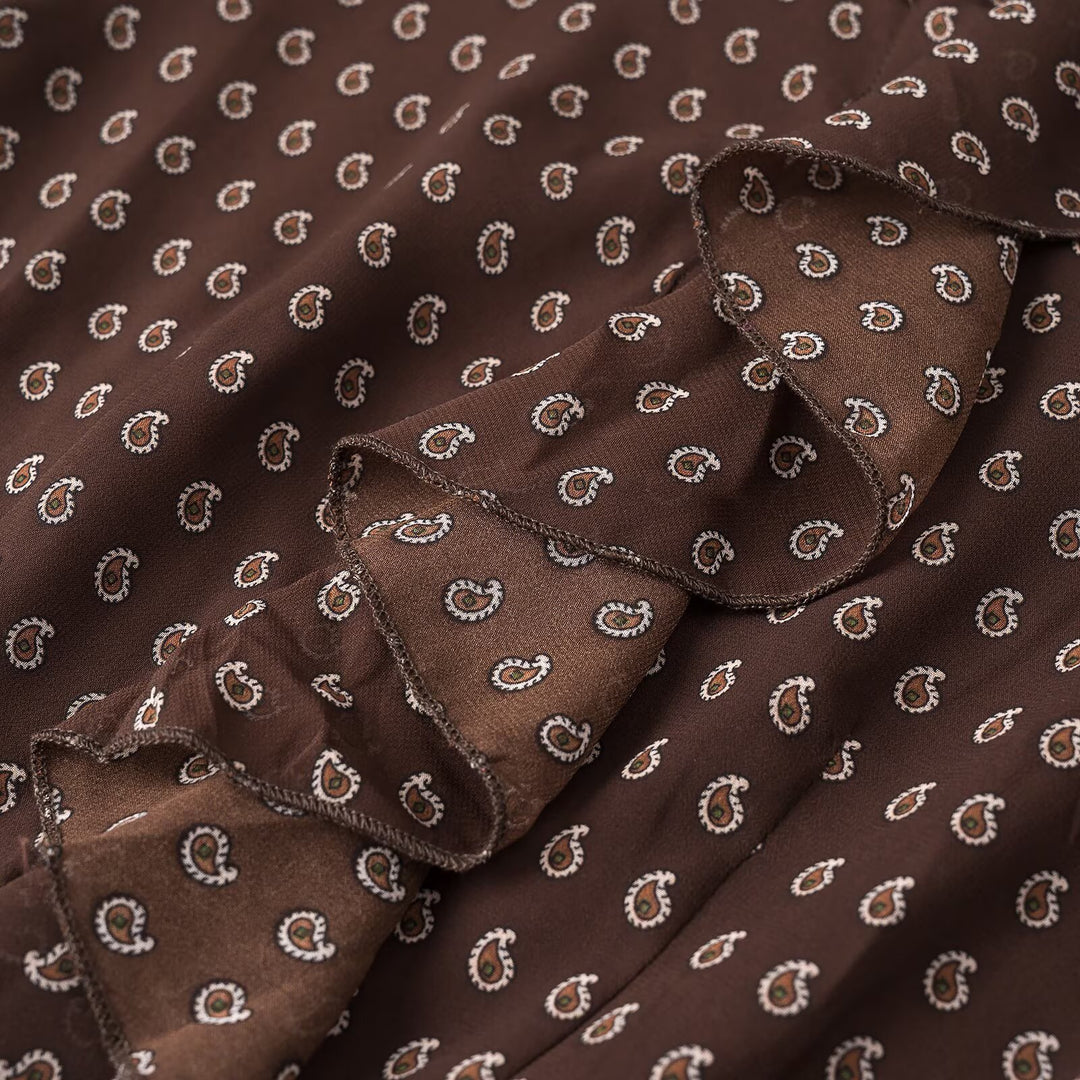 Damen Midikleid mit Rüschenblende und taillierter A-Linien-Silhouette Nord Taschen