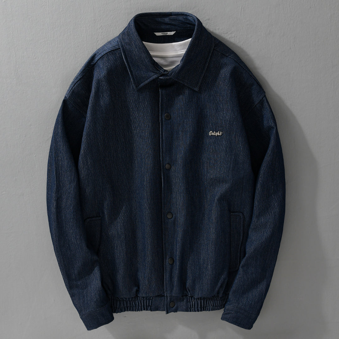Herren Jeansjacke mit Druckknöpfen und elastischem Saum Nord Taschen