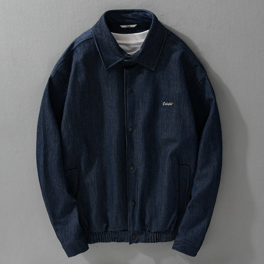 Herren Jeansjacke mit Druckknöpfen und elastischem Saum Nord Taschen