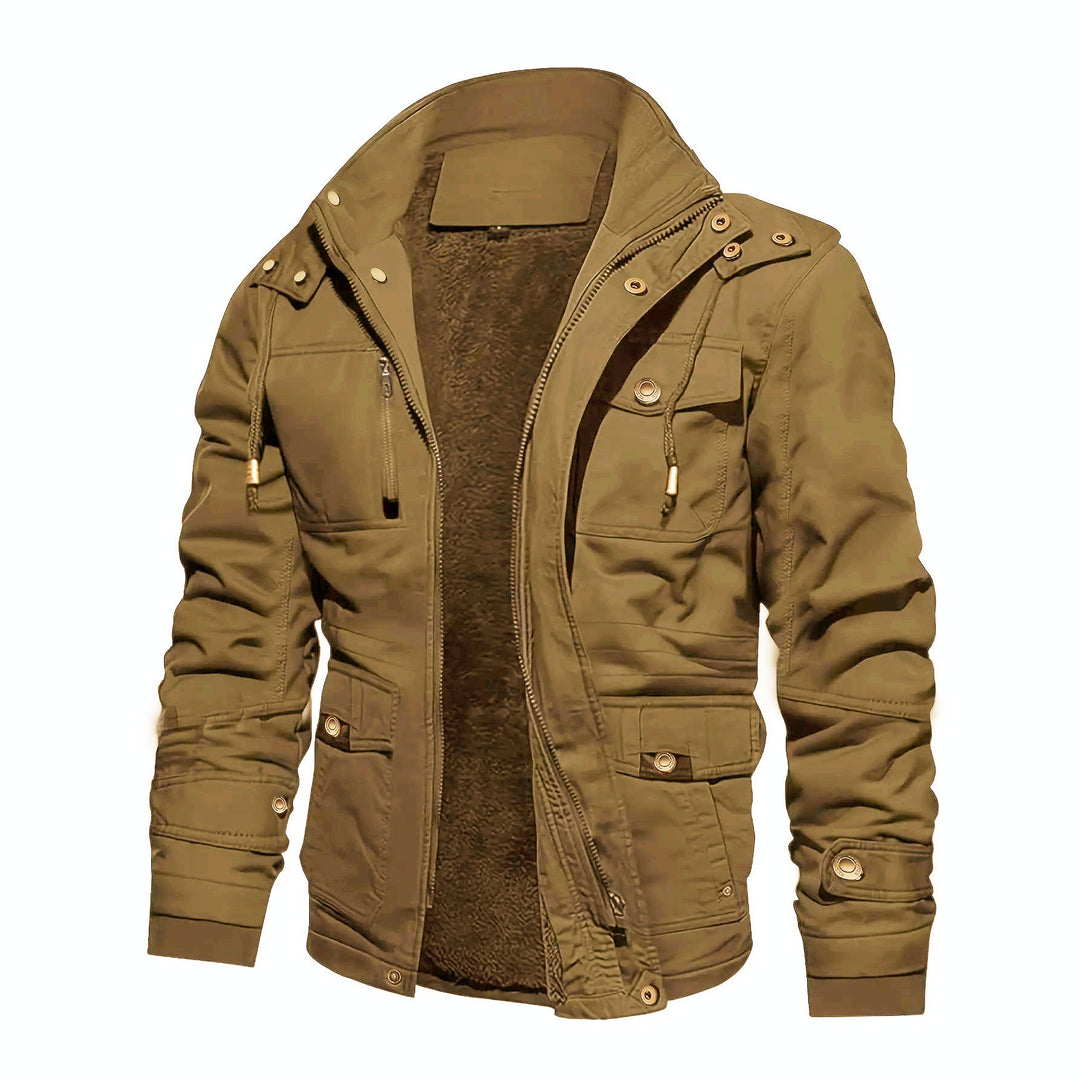 Herren Thermo-Feldjacke mit Teddyfutter, Kapuze und Mehrfachtaschen Nord Taschen