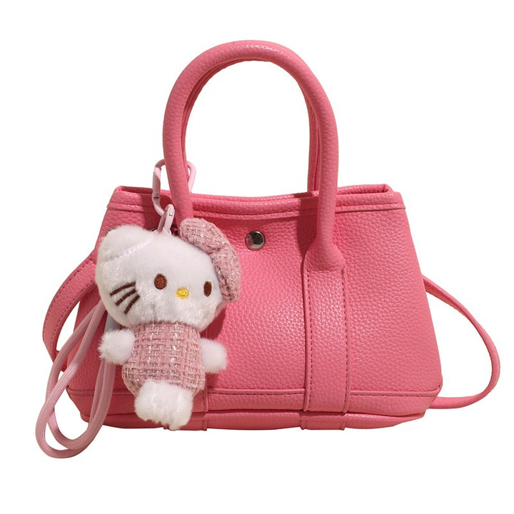 Damen Mini-Handtasche mit verspieltem Plüsch-Anhänger Nord Taschen