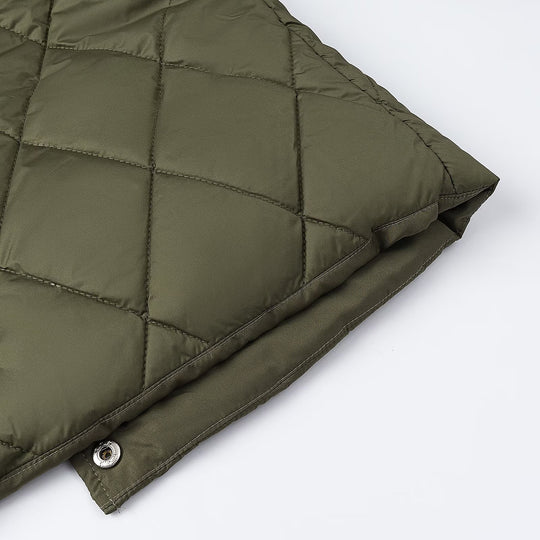 Damen Steppjacke ohne Kragen mit Druckknopfverschluss und aufgesetzten Pattentaschen Nord Taschen