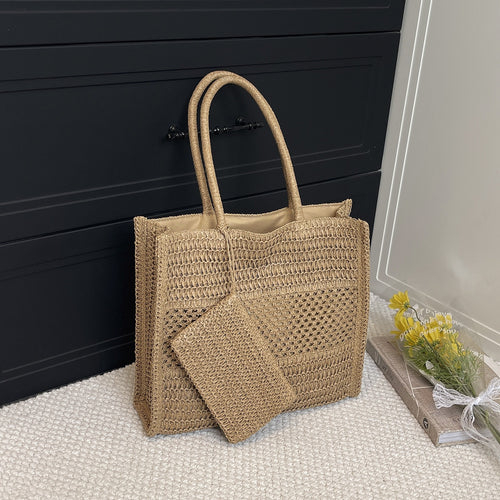 Damenhandtasche aus handgewebtem Naturmaterial mit praktischem Innenfach Nord Taschen