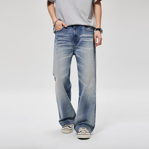 Herren Weite Baggy-Jeans im Vintage-Wash mit tiefer Leibhöhe & ausgewaschenen Falten Nord Taschen