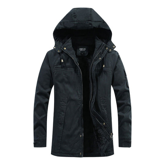 Herren winddichter Canvas-Parka mit kuscheliger Teddyfleece-Fütterung und funktionaler Kapuze Nord Taschen